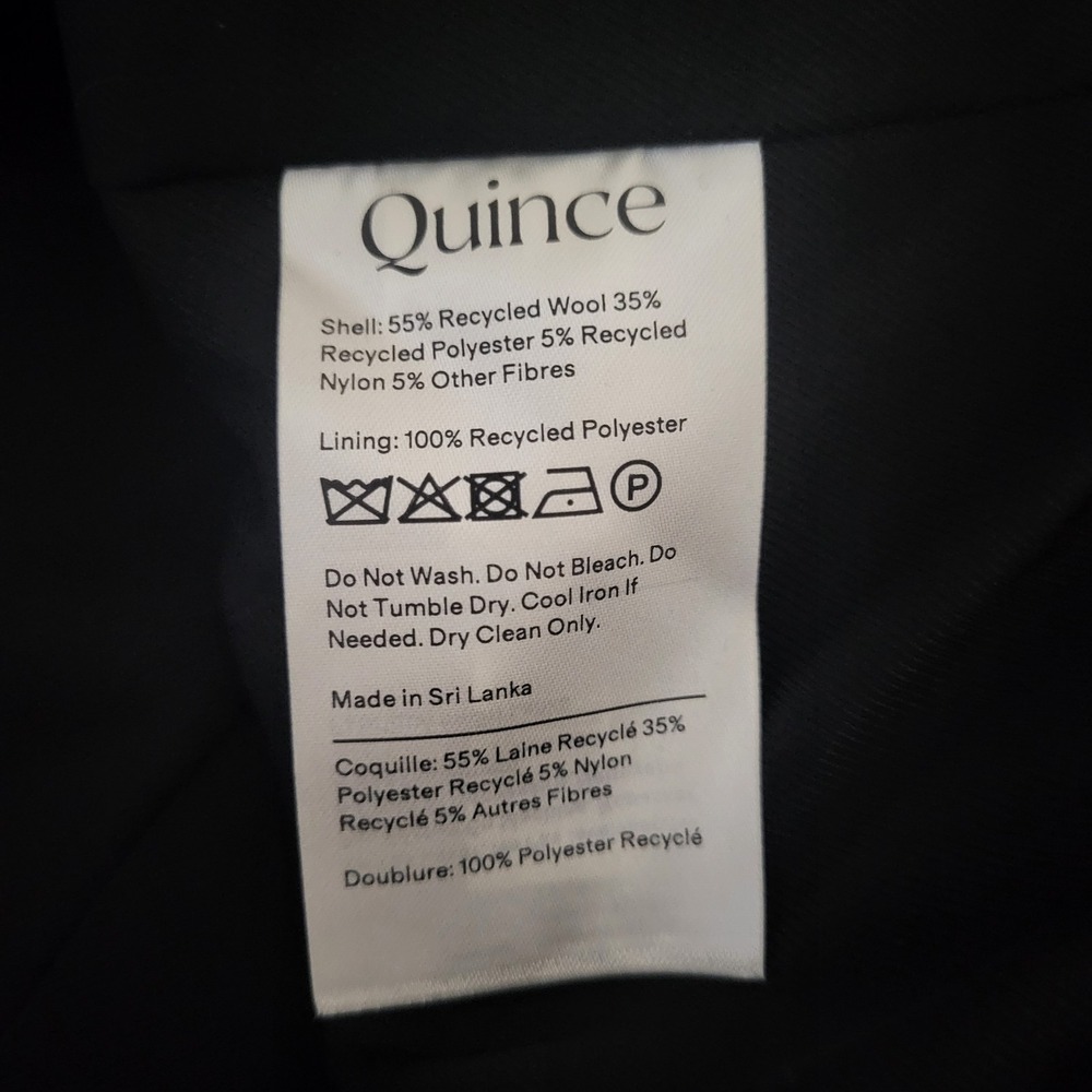 Quince Womens XS NWT Italian Wool Stand Collar Blazer Black Preppy Career Solid - Picture 5 of 15